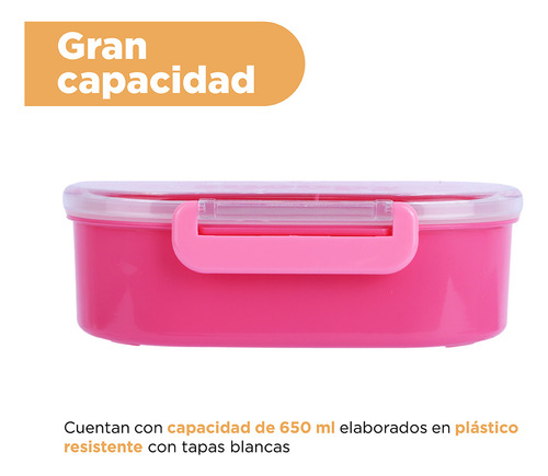 Miniso Contenedor De Alimentos Snoopy Plástico Rosa 650 Ml