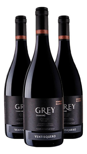 Kit 3 Und Ventisquero Grey Apalta Gcm - Vinho Tinto Chileno