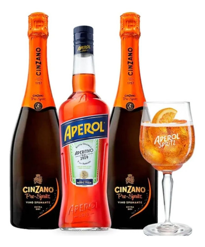 Licor Aperitivo Aperol 750cc + 2x Espumante Cinzano Spritz