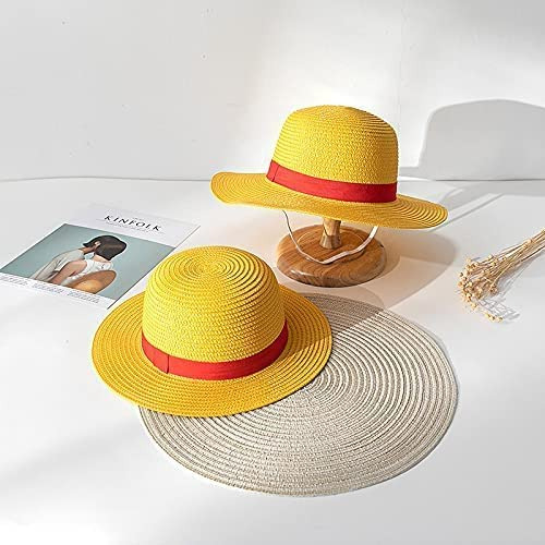 Disfraz de cosplay de Luffy de Yofuhope, fiesta, color H, sombrero de paja amarillo