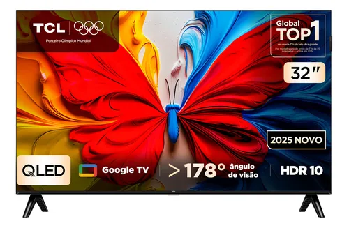 Smart TV TCL 32 Polegadas HD QLED S5K WiFi Bluetooth Google TV 2 ...
