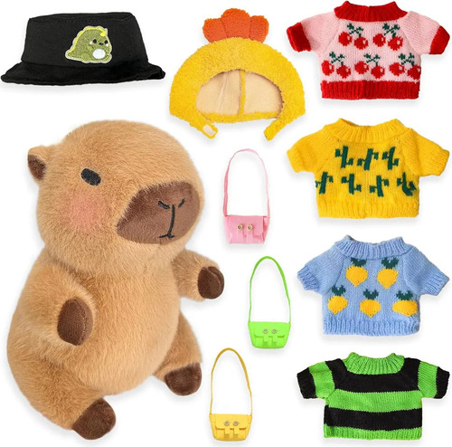 // Peluche A+ For Capibara Con 9 Prendas