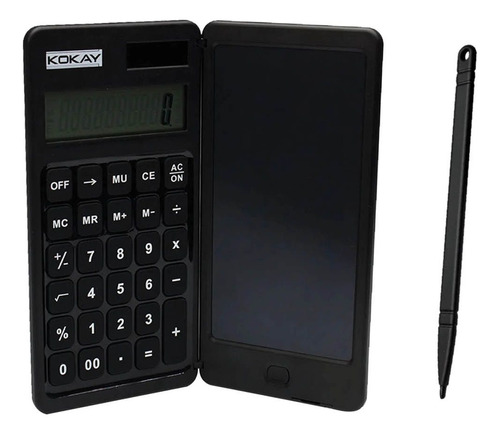 Calculadora Dobrável 10 Dígitos Com Tablet De Escrita Em Lcd Cor Preto
