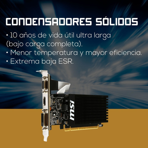 Imagen 6 de 9 de Placa De Video Geforce Gt 710 1gb Msi Dvi-d Hdmi 1gd3h Lp 6e