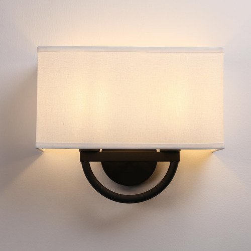 Lampara Pared Industrial 2 Luz Pantalla Textil Blanca Doble