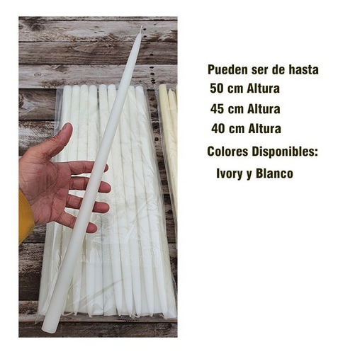 Imagen 1 de 5 de Velas Candelabro Paq 15pz Hasta 40/45/50cm Altura A Escoger