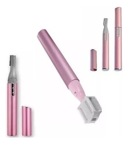 Caneta Depilador Aparador Elétrico Apara Sobrancelha Buço Cor Rosa n/a