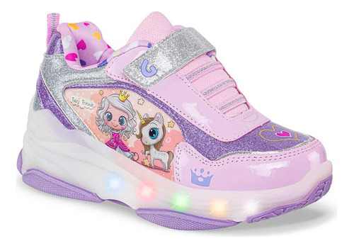 Tenis Patines Con Luces Princell Morado Para Niña Los Gomoso