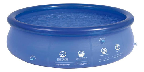 Piscina Inflável Circular Azul 3400 L C/ Bomba Manual Mor