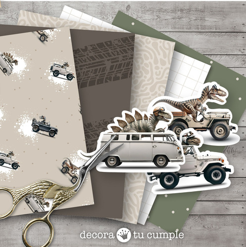 Kit Imprimible Dinosaurios Safari Aventura Cumpleaños 2