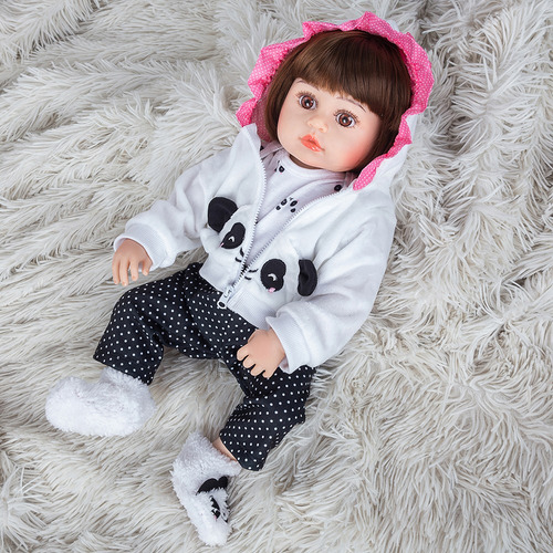 Brastoy Muñecas Panda De Silicona Bebé Reborn Princesa 48cm