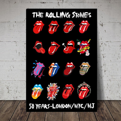 Cuadro 27x42cm The Rolling Stones 50 Years London Nyc Nj