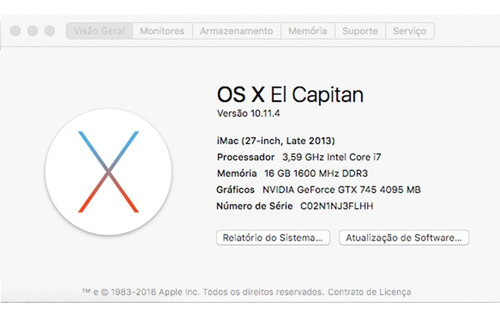 iMac Hackintosh - I7 - 16gb - 4tb - Geforce Gtx 745 4gb