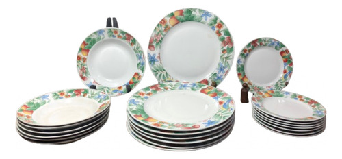 Pratos Em Porcelana Oriental Decorados Flores Frutas E Aves (Usado)