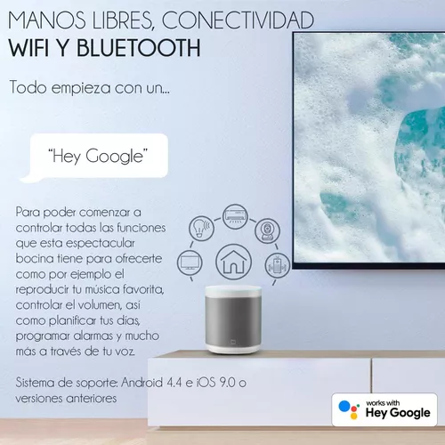 Altavoz inteligente Xiaomi Mi Smart Speaker, Bluetooth, Wi-Fi, 12W,  Asistente Inteligente Google, Color blanco.