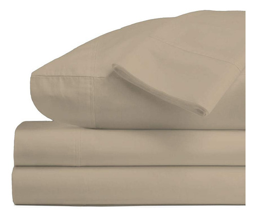 Sábanas De Algodón King Size En Color Taupe, 600 Hilos