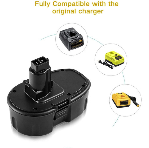 Amsbat - Batería De Repuesto Para Dewalt De 18 V Xrp Dc9096