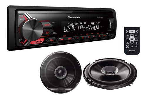 Paquete Autoestereo Pioneer Mvh X195ui Bocinas Usb Mp3 Aux