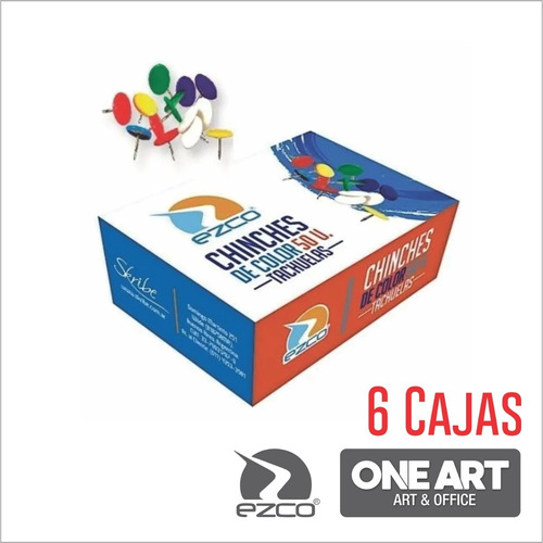 Chinches De Colores Ezco Caja X 50 Unidades X6 Cajas