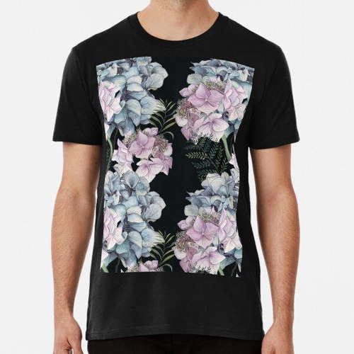 Remera Hortensias Algodon Premium