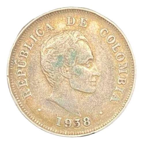 Colombia - 20 Centavos - Año 1938 - Km #197 - Plata .900