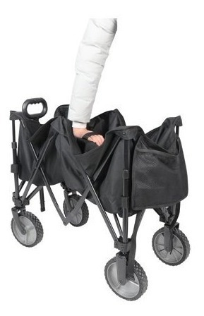 Carreta Plegable Multiusos Para Campamento, Color Negro