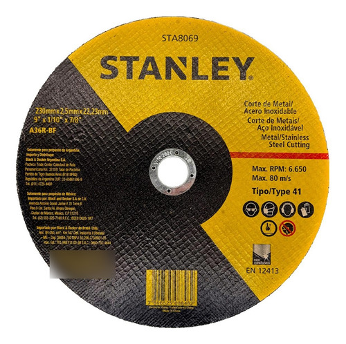 Disco Aco Inox Stanley 9 X1/10 X7/8  - Fino 2,5mm