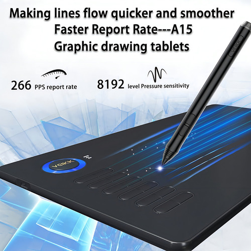 Tableta Digitalizadora Veikk A15 Tableta De Dibujo Gráficas Color Azul