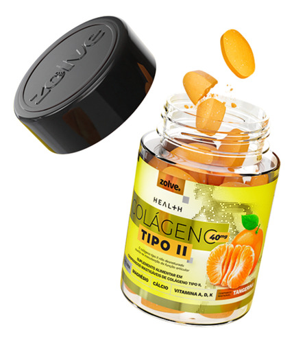 Colágeno Tipo 2 Uc-ii®, Vitamina C E Magnésio Tangerina