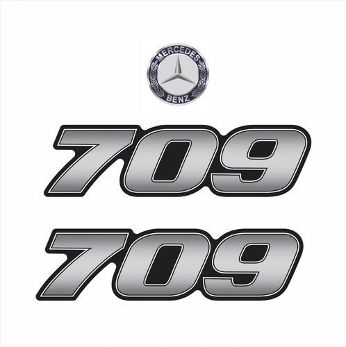 Adesivos Compatível Resinados Mercedes 709 Emblema R097 Cor Padrão