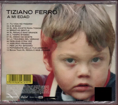 Cd Tiziano Ferro-. A Mi Edad-pop