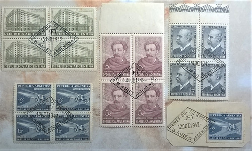 Argentina, Lote 4 Cuadritos Pde Año 1942 Completo L14192