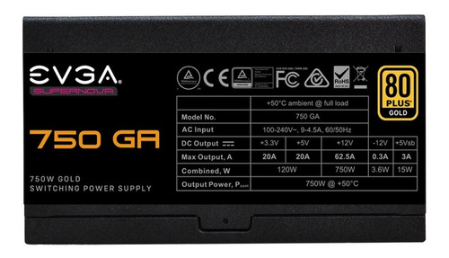 Imagen 6 de 9 de Fuente 750w Evga Supernova Ga 80+ Gold Full Modular