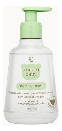 Eudora Baby Shampoo Suave Infantil 200ml Sem Lágrimas Vegano