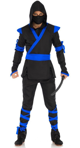 Disfraz Ninja Azul Adulto Deluxe Halloween Fiesta Hombre