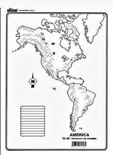 Mapa De América Con Y Sin Nombres Paq.con 100 Pzs T/carta