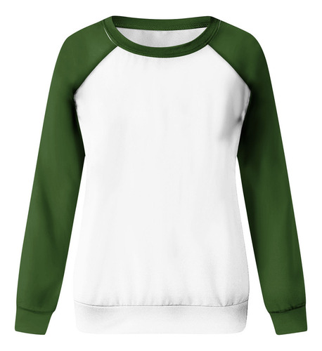 A Playera De Manga Raglán De Color Con Cuello Redondo Y