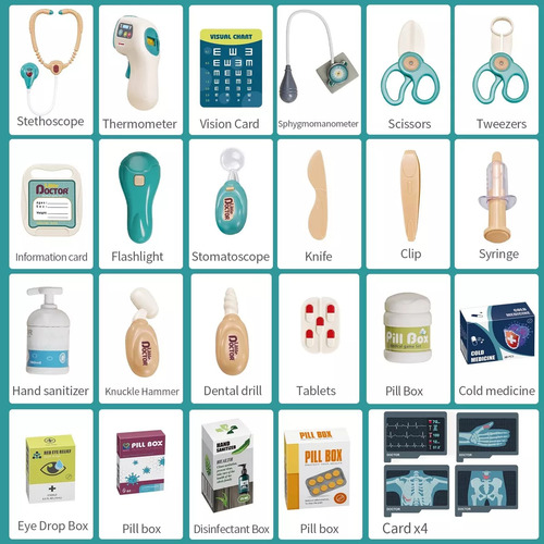 Conjunto De Brinquedos Para Carrinho Médico Infantil
