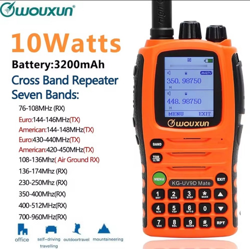 Radio Wouxun Kguv9d No Yaesu Icom Kenwood Motorola Repetidor Naranja Claro (Usado)