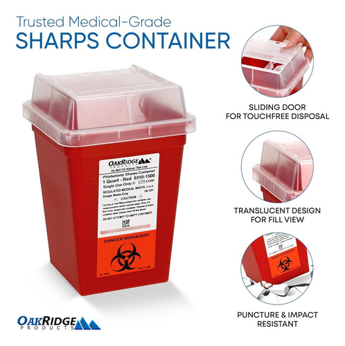 1 Quart Size (pack Of 3) | Sharps Disposal Container |