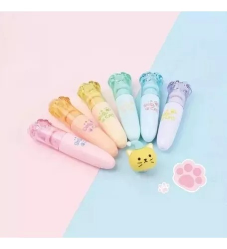 Set De Mini Destacadores Pasteles Diseños Kawaii
