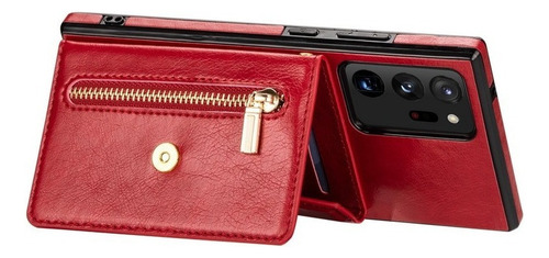 A Funda De Teléfono Con Cremallera Y Cordón For Samsung