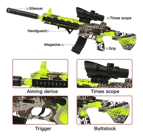 Ametralladora M416 Con Balines De Hidrogel Juguete Niños