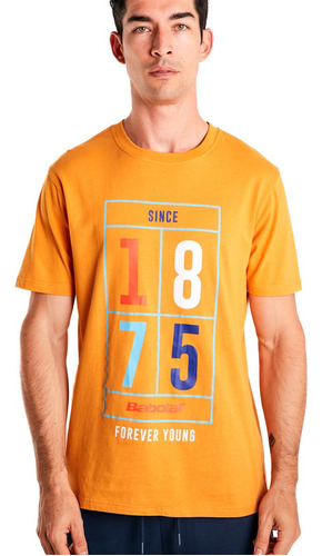 Remera Hombre Tenis Padel Babolat Court Naranja