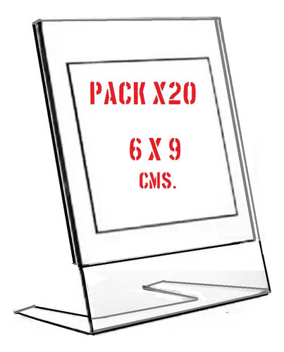 Exhibidor Fotos 6x9 Pack X20 Porta Retrato Acrílico V.crespo