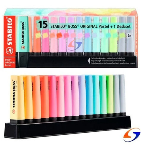 Resaltador Stabilo Boss Pastel Desk Set X15 Serviciopapelero