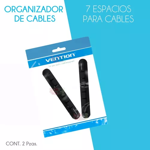 Organizador Soporte Vention Sujetador Cables Escritorio 2pzs Color Negro