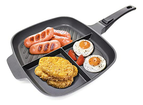 The Lazy Pan - Cast Aluminium Non-stick Multi-section Frying