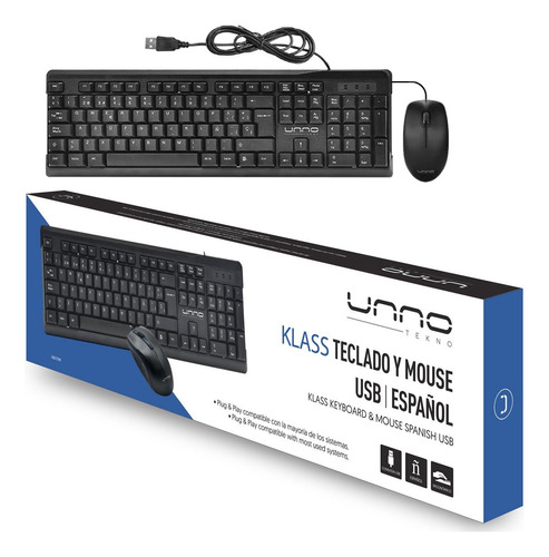 Combo Klass Usb Teclado Y Ratón Español Kb6721bk