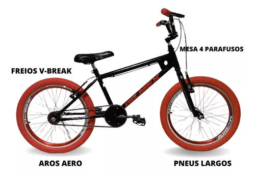 Bicicleta Aro 20 Menino Masculina 4 A 9 Anos Grau Bmx Bike